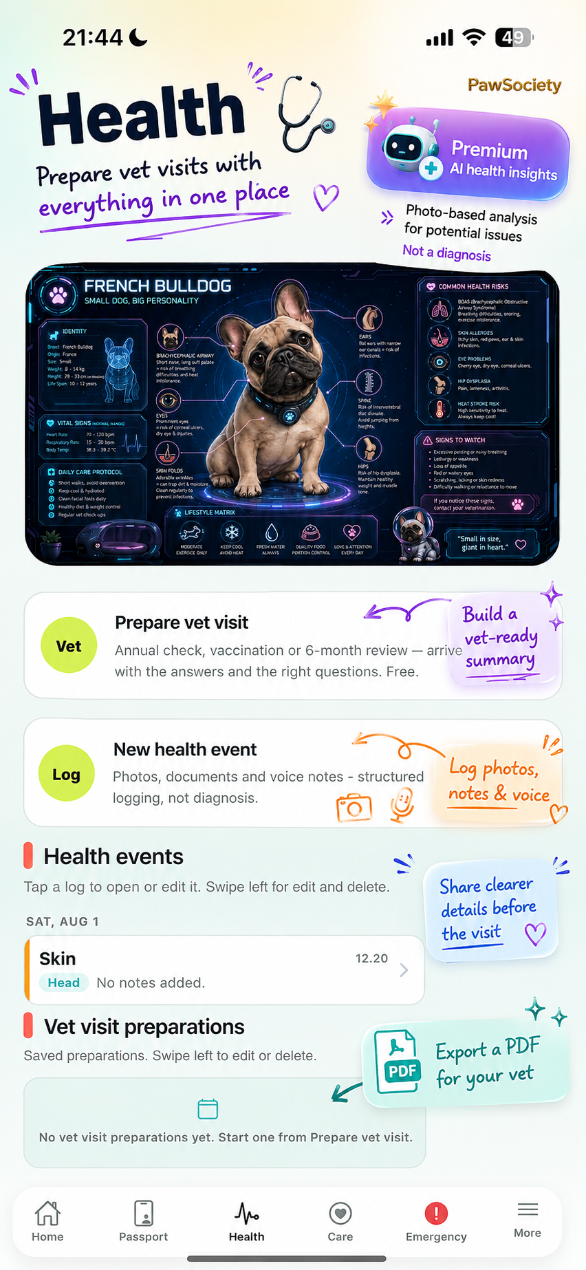 PawSociety health overview